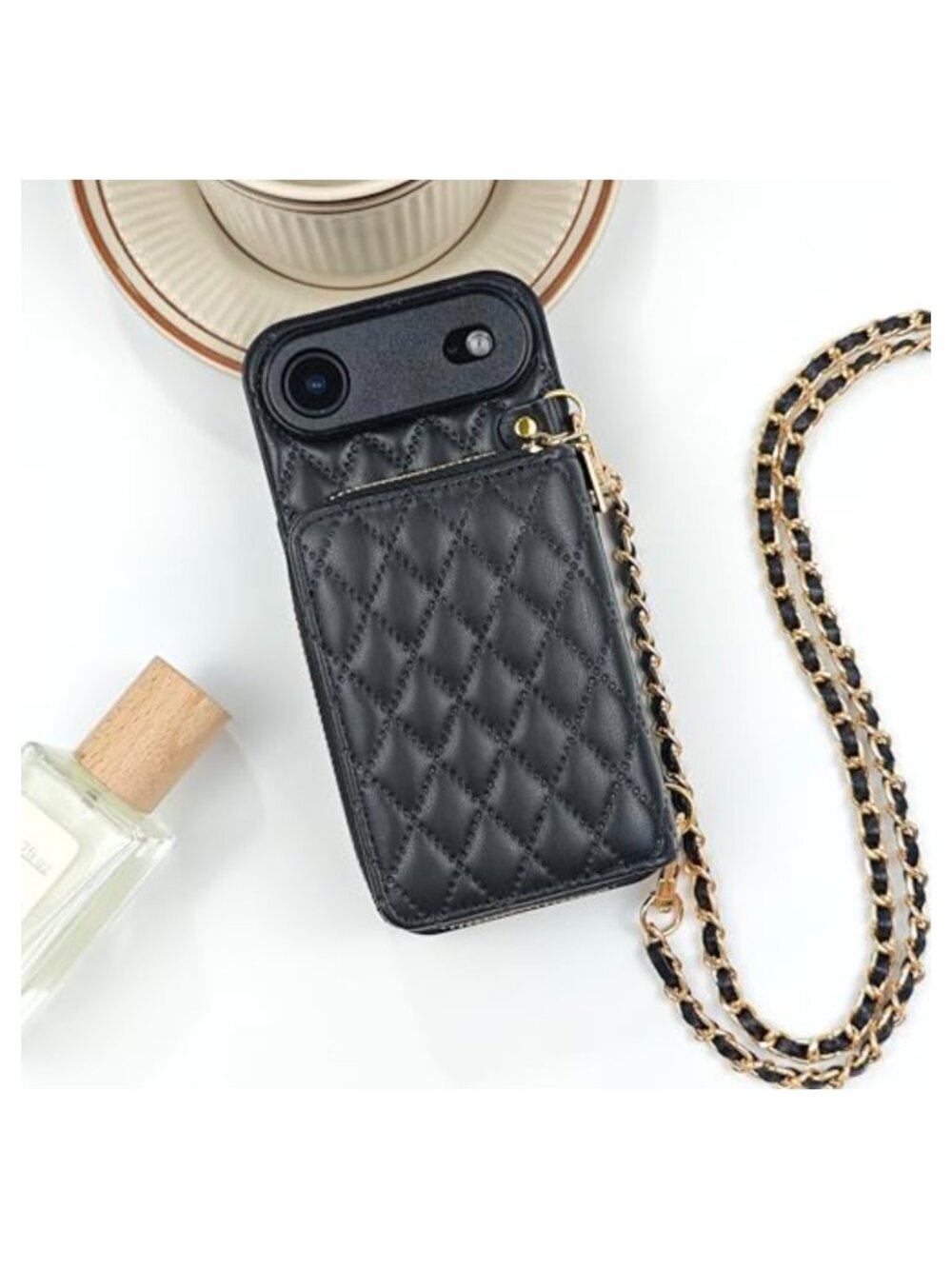 PU Leather Crossbody Wallet Case for iPhone 17 Air Detachable Strap Card Slots